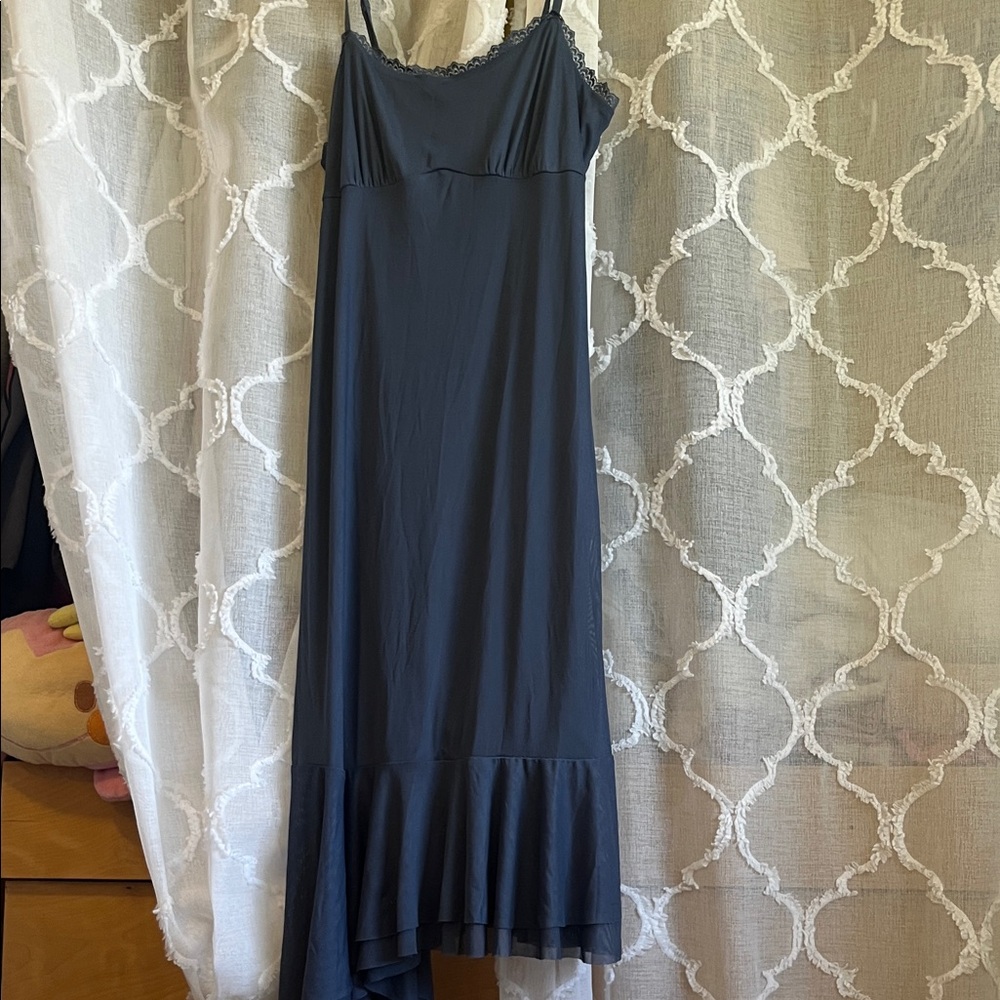 Wild Fable Blue Mesh High Low Slip Dress
